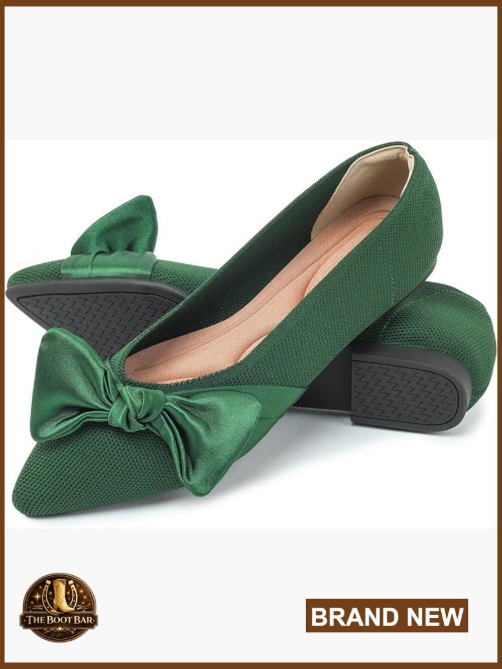 Slip On Memory Foam Flats with Bow Pointy Toe Dressy Casual Work Shoes